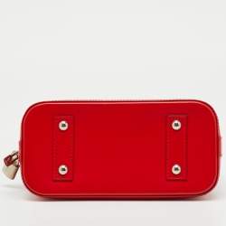 Pre Owned Louis Vuitton Coquelicot Epi Leather Alma BB Bag