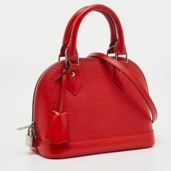 Pre Owned Louis Vuitton Coquelicot Epi Leather Alma BB Bag