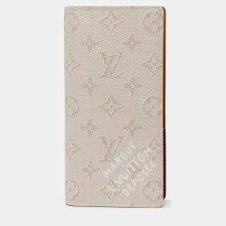 Pre Owned Louis Vuitton White Monogram Heritage Portefeuille Brazza Wallet