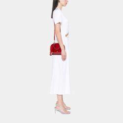 Pre Owned Louis Vuitton Red Monogram Vernis Alma BB