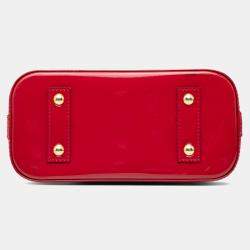 Pre Owned Louis Vuitton Red Monogram Vernis Alma BB