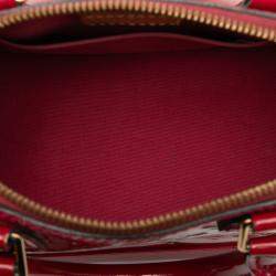 Pre Owned Louis Vuitton Red Monogram Vernis Alma BB