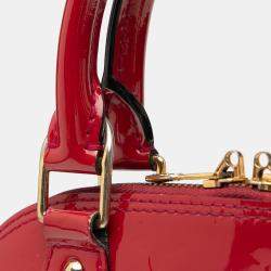 Pre Owned Louis Vuitton Red Monogram Vernis Alma BB