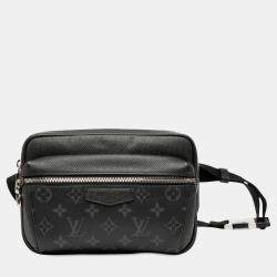 Pre Owned Louis Vuitton Black Monogram Taigarama Outdoor Bumbag