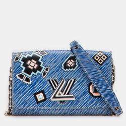 Pre Owned Louis Vuitton Blue Epi Denim Twist Azteque Wallet on Chain