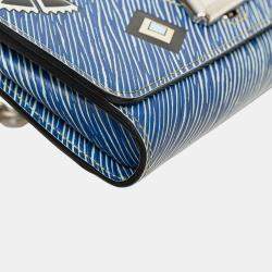 Pre Owned Louis Vuitton Blue Epi Denim Twist Azteque Wallet on Chain