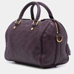 Pre Owned Louis Vuitton Purple Monogram Empreinte Speedy Bandouliere 25