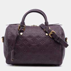 Pre Owned Louis Vuitton Purple Monogram Empreinte Speedy Bandouliere 25