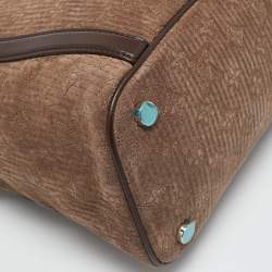 Pre Owned Louis Vuitton Brown Monogram Antheia Suede Ixia PM Bag