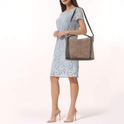 Pre Owned Louis Vuitton Brown Monogram Antheia Suede Ixia PM Bag