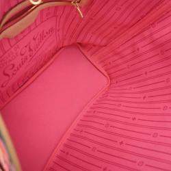 Pre Owned Louis Vuitton Monogram Rose Neverfull MM Shoulder Tote Bag