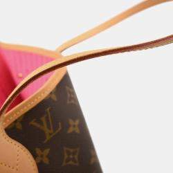 Pre Owned Louis Vuitton Monogram Rose Neverfull MM Shoulder Tote Bag