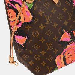 Pre Owned Louis Vuitton Monogram Rose Neverfull MM Shoulder Tote Bag