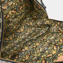 Pre Owned Louis Vuitton Blue Monogram Denim Patchwork Bowly Handbag