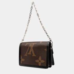 Pre Owned Louis Vuitton Brown Monogram Reverse Giant Dauphine MM