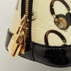 Pre Owned Louis Vuitton Black Monogram Vernis Stickers Alma BB Bag