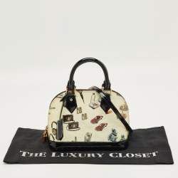Pre Owned Louis Vuitton Black Monogram Vernis Stickers Alma BB Bag