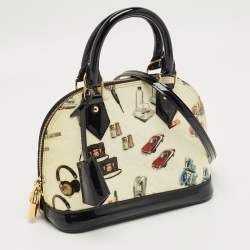 Pre Owned Louis Vuitton Black Monogram Vernis Stickers Alma BB Bag