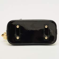 Pre Owned Louis Vuitton Black Monogram Vernis Stickers Alma BB Bag