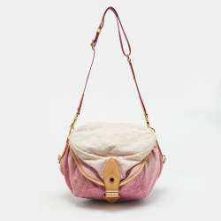 Pre Owned Louis Vuitton Pink Washed Denim Monogram Limited Edition Sunshine Bag