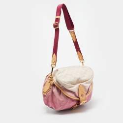 Pre Owned Louis Vuitton Pink Washed Denim Monogram Limited Edition Sunshine Bag