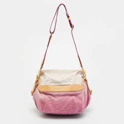Pre Owned Louis Vuitton Pink Washed Denim Monogram Limited Edition Sunshine Bag