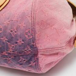 Pre Owned Louis Vuitton Pink Washed Denim Monogram Limited Edition Sunshine Bag