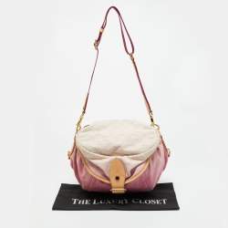 Pre Owned Louis Vuitton Pink Washed Denim Monogram Limited Edition Sunshine Bag