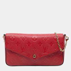 Pre Owned Louis Vuitton Red Monogram Empreinte Pochette Felicie