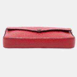 Pre Owned Louis Vuitton Red Monogram Empreinte Pochette Felicie