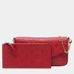 Pre Owned Louis Vuitton Red Monogram Empreinte Pochette Felicie