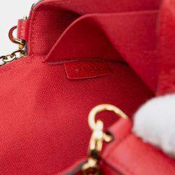Pre Owned Louis Vuitton Red Monogram Empreinte Pochette Felicie