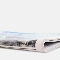 Pre Owned Louis Vuitton White Leather Everyday LV Newspaper Pouch