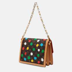 Pre Owned Louis Vuitton Brown Yayoi Kusama Monogram Painted Dots Dauphine MM