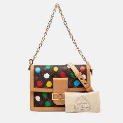 Pre Owned Louis Vuitton Brown Yayoi Kusama Monogram Painted Dots Dauphine MM