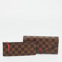 Pre Owned Louis Vuitton Red Monogram Canvas  Josephine Wallet