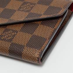 Pre Owned Louis Vuitton Red Monogram Canvas  Josephine Wallet