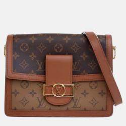 Pre Owned Louis Vuitton Brown Monogram Reverse Dauphine MM