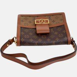 Pre Owned Louis Vuitton Brown Monogram Reverse Dauphine MM