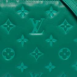 Pre Owned Louis Vuitton Green Monogram Embossed Leather Coussin BB Bag