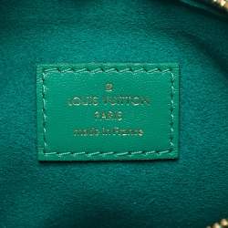 Pre Owned Louis Vuitton Green Monogram Embossed Leather Coussin BB Bag