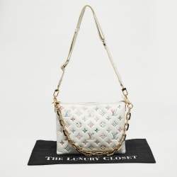 Pre Owned Louis Vuitton Monogram Garden Embossed Leather Coussin PM Bag