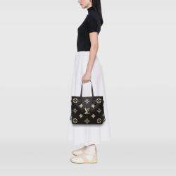 Pre Owned Louis Vuitton Black Bicolor Monogram Giant Empreinte Neverfull MM