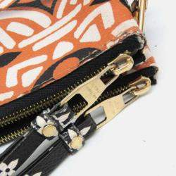 Pre Owned Louis Vuitton Clafity Double Zip Pochette Pouch Shoulder Bag Black Brown White