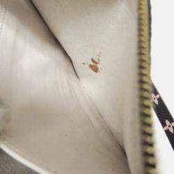 Pre Owned Louis Vuitton Clafity Double Zip Pochette Pouch Shoulder Bag Black Brown White