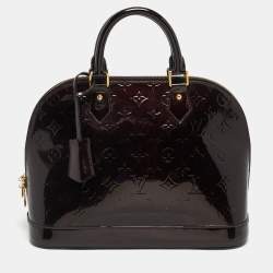 Pre Owned Louis Vuitton Amarante Monogram Vernis Alma PM Bag