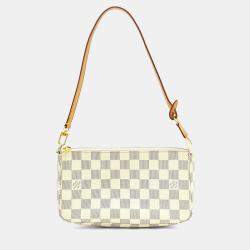 Pre Owned Louis Vuitton Grey White PVC Azur Pochette Accessoires NM