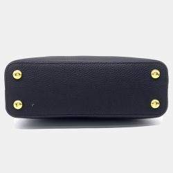 Pre Owned Louis Vuitton Black Leather Capucines BB