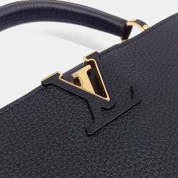 Pre Owned Louis Vuitton Black Leather Capucines BB