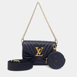 Pre Owned Louis Vuitton Black Leather New Wave Multi Pochette